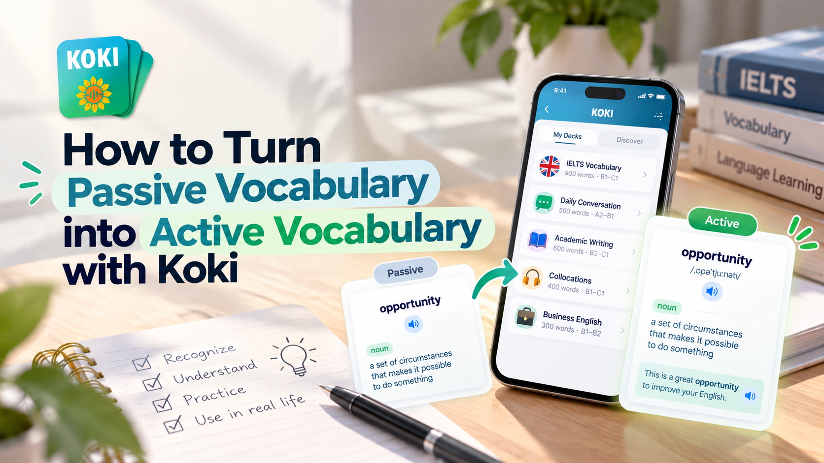 How to Turn Passive Vocabulary into Active Vocabulary with Koki